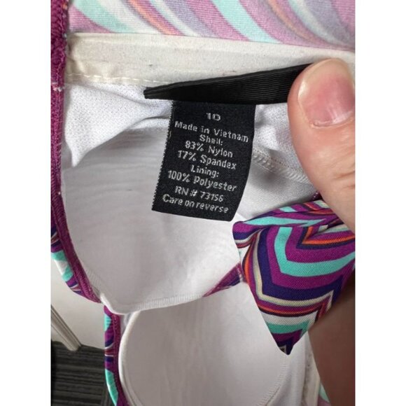 Apt. 9 Multicolor Geometric Bandeau Bikini Top Size 10 - Picture 6 of 7
